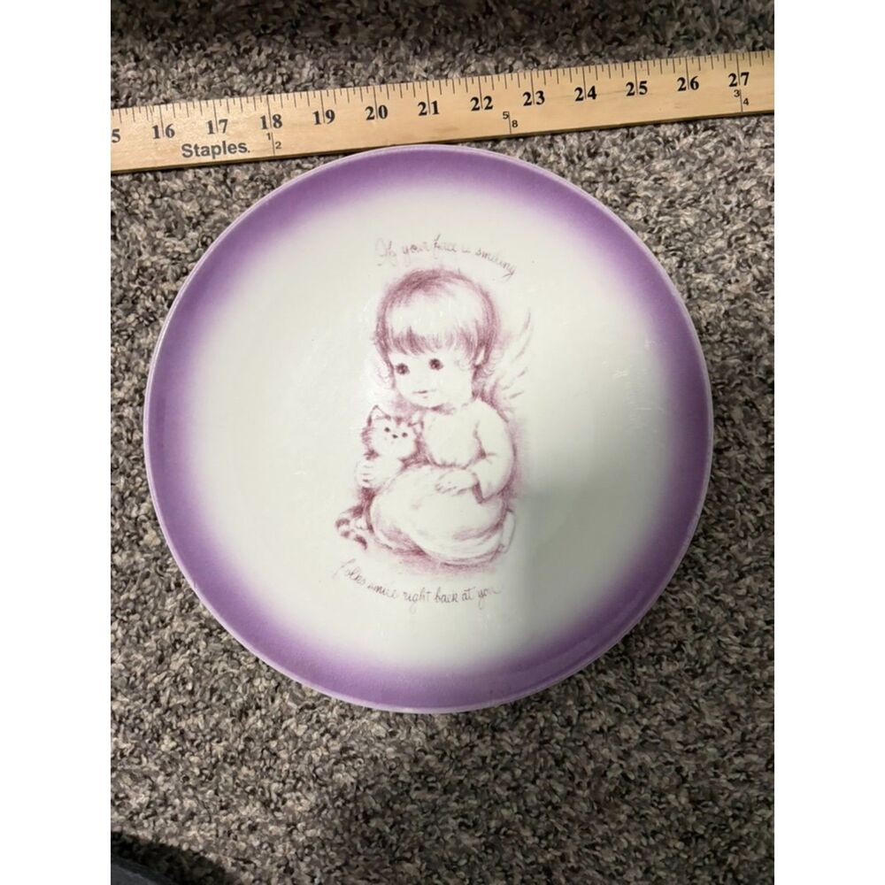 Taylor Smith & taylor collector plate with angel and kitten motif